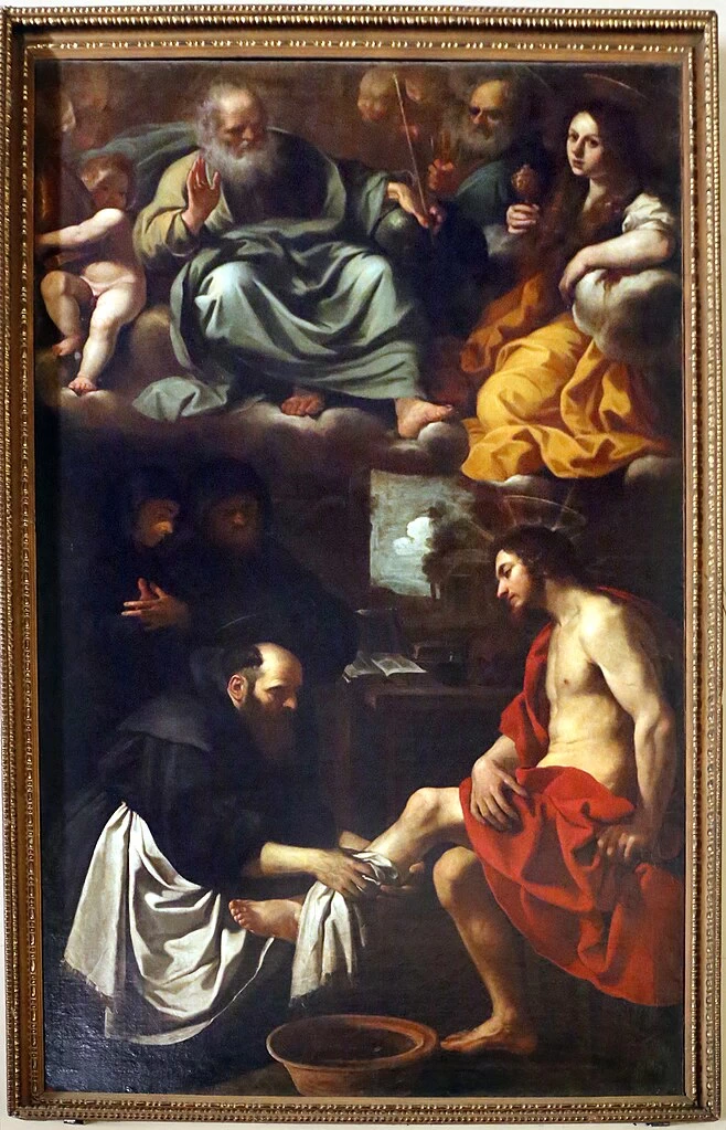 Sant'Agostino lava i piedi a Cristo pellegrino - Santa Maria Assunta a Casole d'Elsa